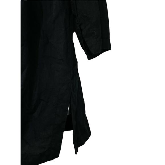 grace elements black linen beaded long sleeve tunic Top Size 14 - Picture 4 of 4